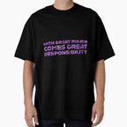 "With Great Power Comes Great Responsibilty" Inspirational Quote Purple Triangular Mosaic Design