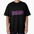 "With Great Power Comes Great Responsibilty" Inspirational Quote Pink Triangular Mosaic Design
