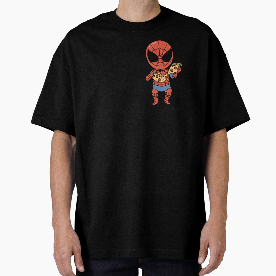 Baby Spidey Munching Pizza - Trendy Hilarious Comic Spider Art Eating Food Meme Cartoon Costume