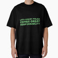 "With Great Power Comes Great Responsibilty" Inspirational Quote Green Triangular Mosaic Design