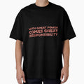 "With Great Power Comes Great Responsibilty" Inspirational Quote Red Triangular Mosaic Design