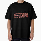 "With Great Power Comes Great Responsibilty" Inspirational Quote Red Triangular Mosaic Design