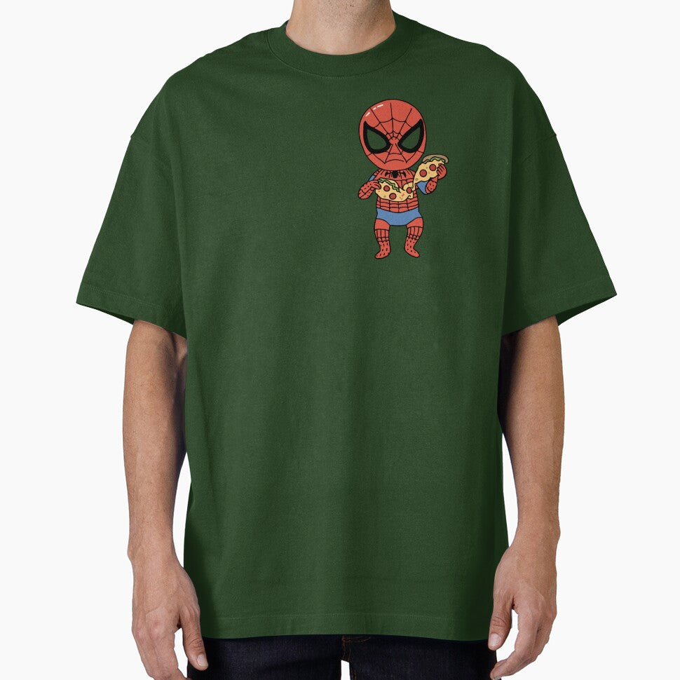 Baby Spidey Munching Pizza - Trendy Hilarious Comic Spider Art Eating Food Meme Cartoon Costume