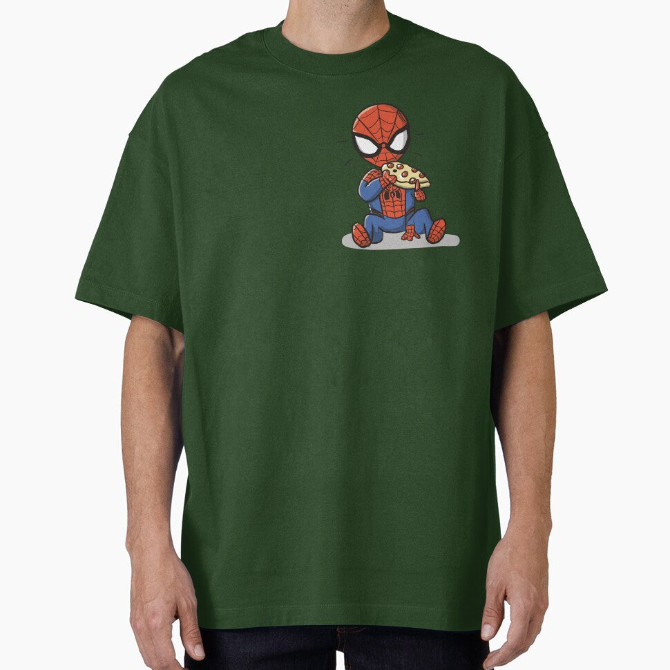 Baby Spidey Munching Pizza - Trendy Hilarious Comic Spider Art Eating Food Meme Cartoon Costume