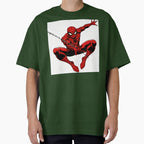 Vintage Web Slinger Superhero Shirt, Retro Comic Graphic Tee, Classic Red Black Hero Design, Comic Book Fan Gift, Nostalgic Superhero Art