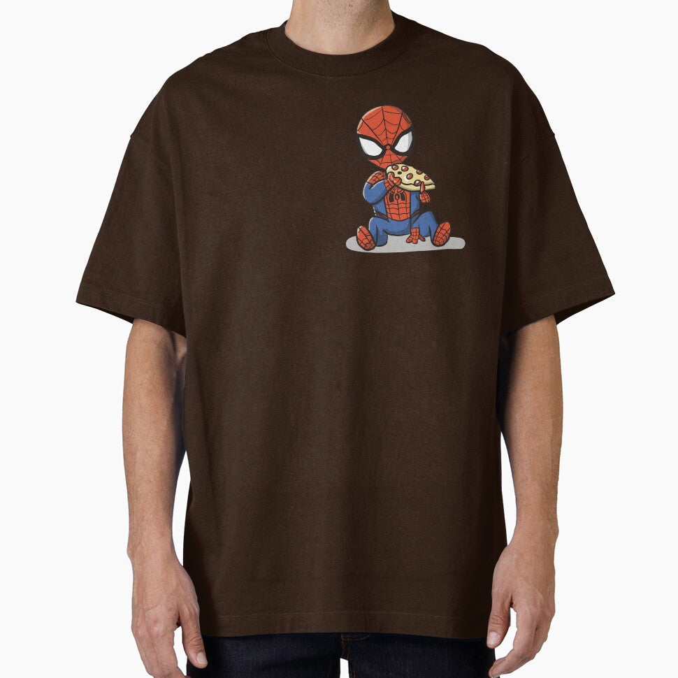 Baby Spidey Munching Pizza - Trendy Hilarious Comic Spider Art Eating Food Meme Cartoon Costume