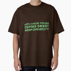 "With Great Power Comes Great Responsibilty" Inspirational Quote Green Triangular Mosaic Design
