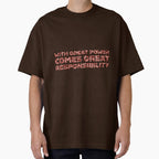 "With Great Power Comes Great Responsibilty" Inspirational Quote Red Triangular Mosaic Design