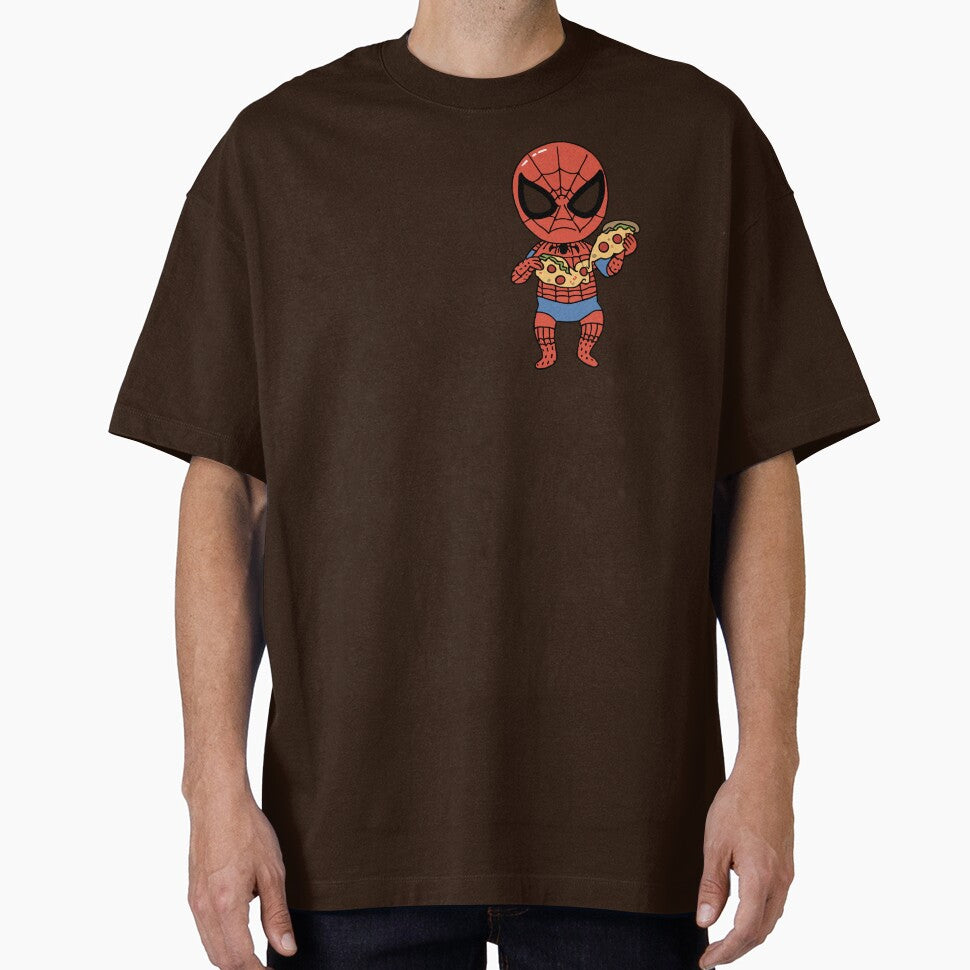 Baby Spidey Munching Pizza - Trendy Hilarious Comic Spider Art Eating Food Meme Cartoon Costume