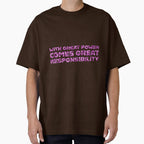 "With Great Power Comes Great Responsibilty" Inspirational Quote Pink Triangular Mosaic Design