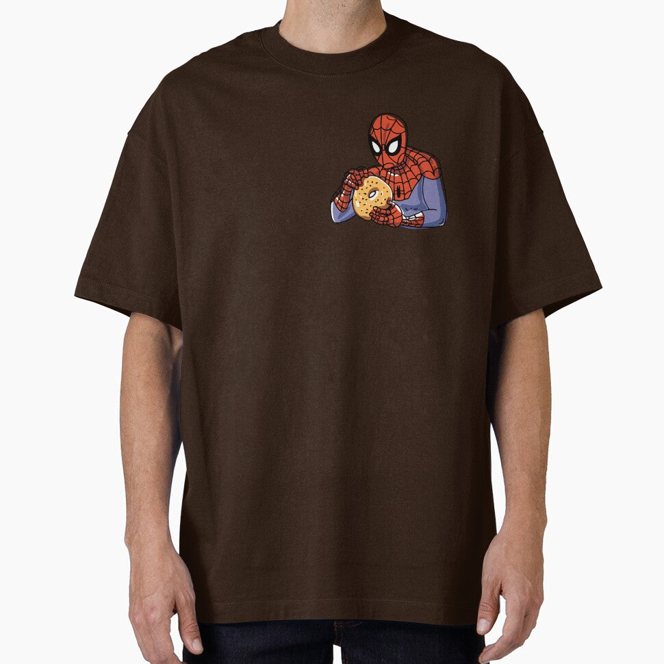 Spidey's Bagel Break - Trendy Hilarious Comic Spider Art Eating Food Meme Cartoon Costume