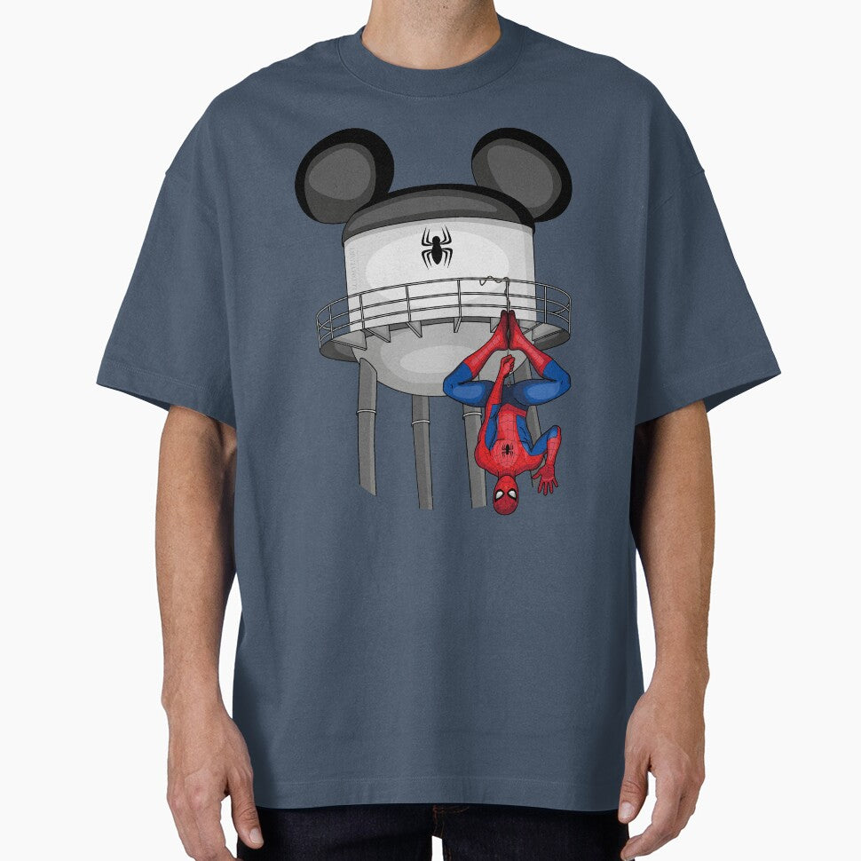 Spider-Man on the Water Tower with Ears ¨C Crossover Illustration