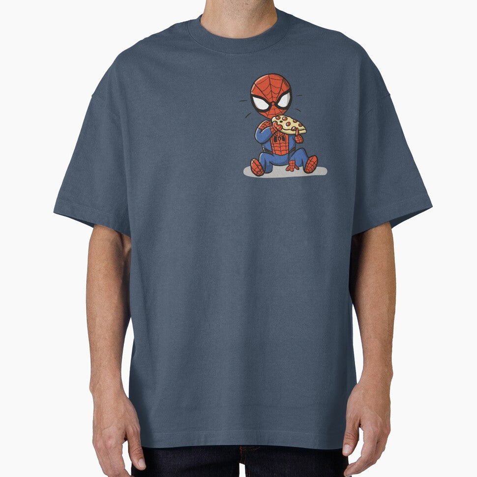 Baby Spidey Munching Pizza - Trendy Hilarious Comic Spider Art Eating Food Meme Cartoon Costume