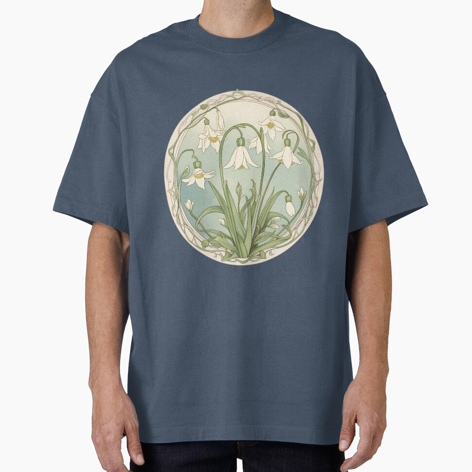 Art Nouveau Inspired Blooming Spring Snowdrops