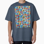 A Fun and Colorful Pattern Featuring Iconic Superheroe Spiderman and Action Phrases in Bright Comic Book Style