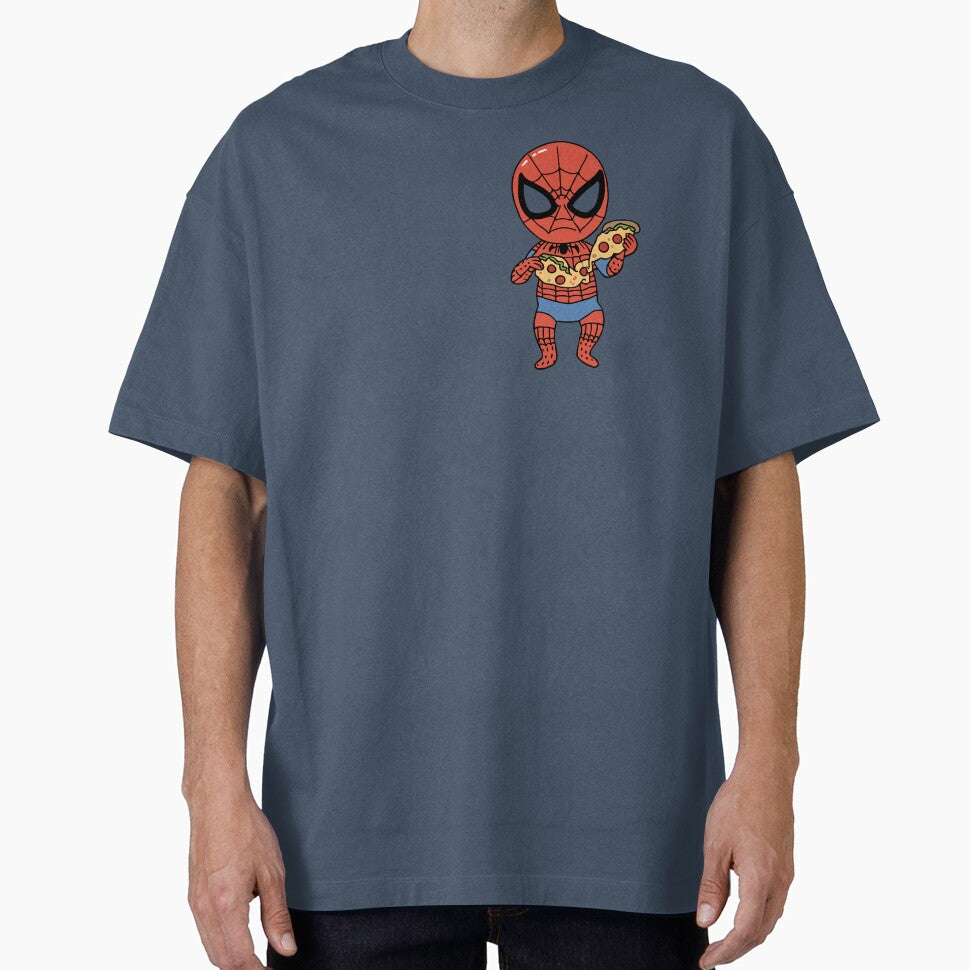 Baby Spidey Munching Pizza - Trendy Hilarious Comic Spider Art Eating Food Meme Cartoon Costume