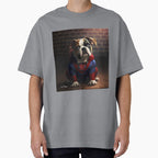 Cute dog wearing a spiderman costume - bulldog spiderman
