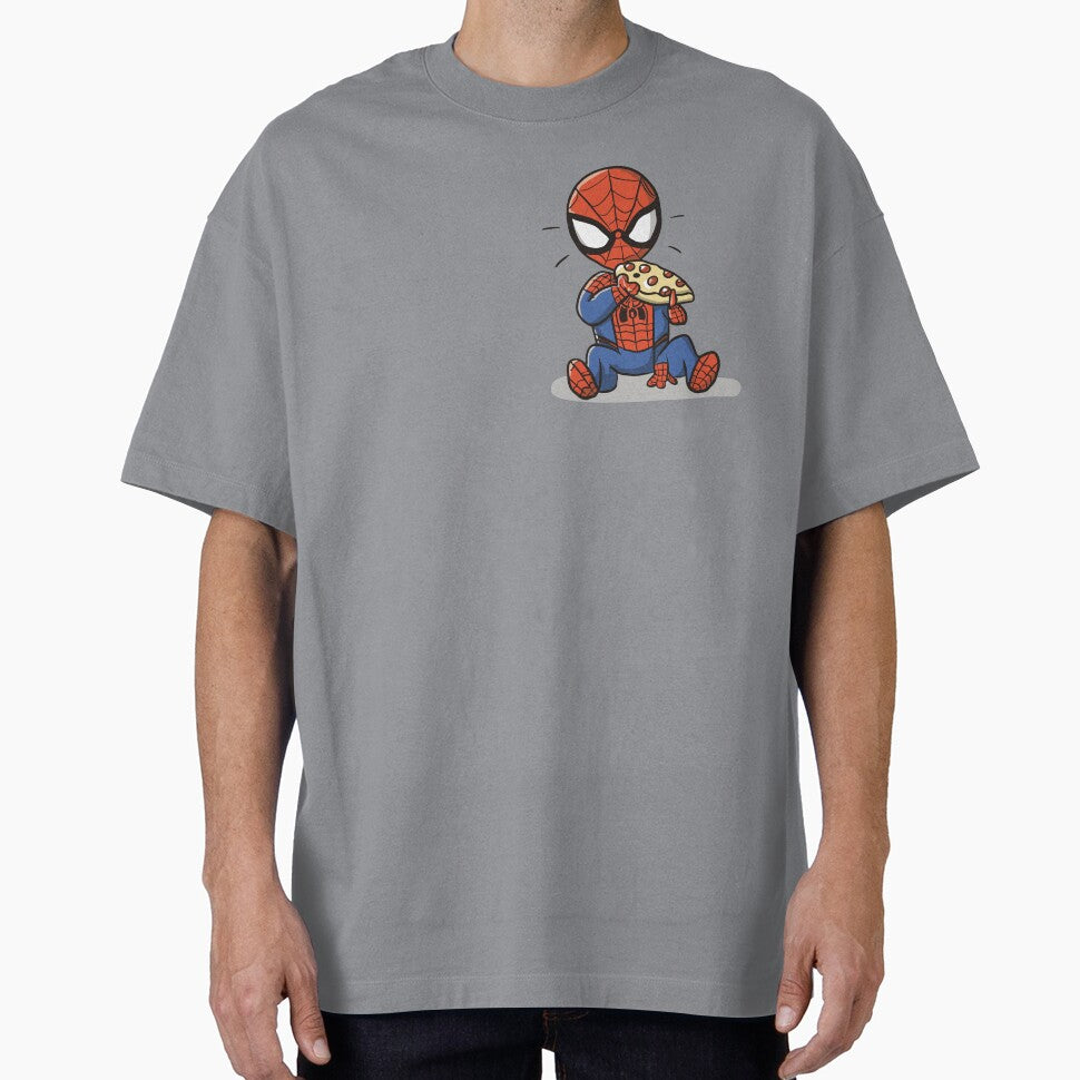 Baby Spidey Munching Pizza - Trendy Hilarious Comic Spider Art Eating Food Meme Cartoon Costume
