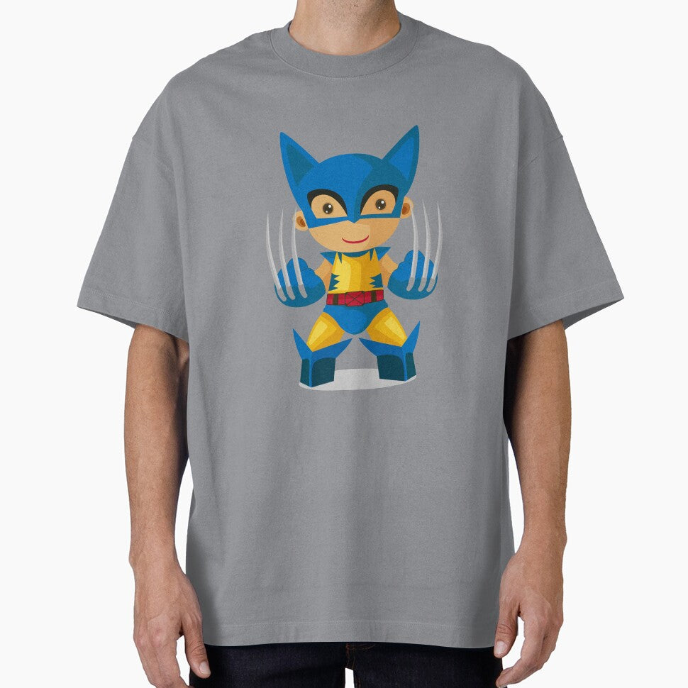 Cute Chibi Wolverine Superhero Cartoon Sticker | Adorable Comic Hero Vector Art
