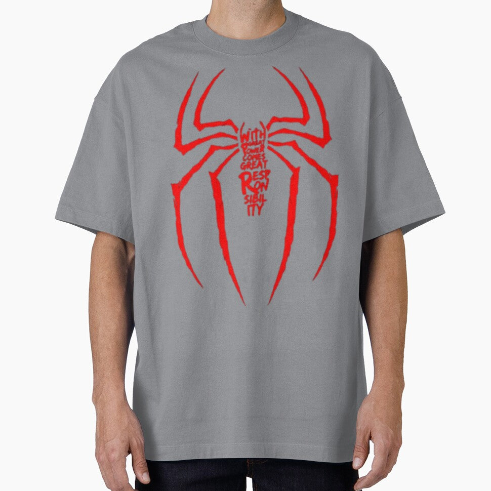 Spider Man With Great Power Comes Great Responsibility Spider Logo Typography