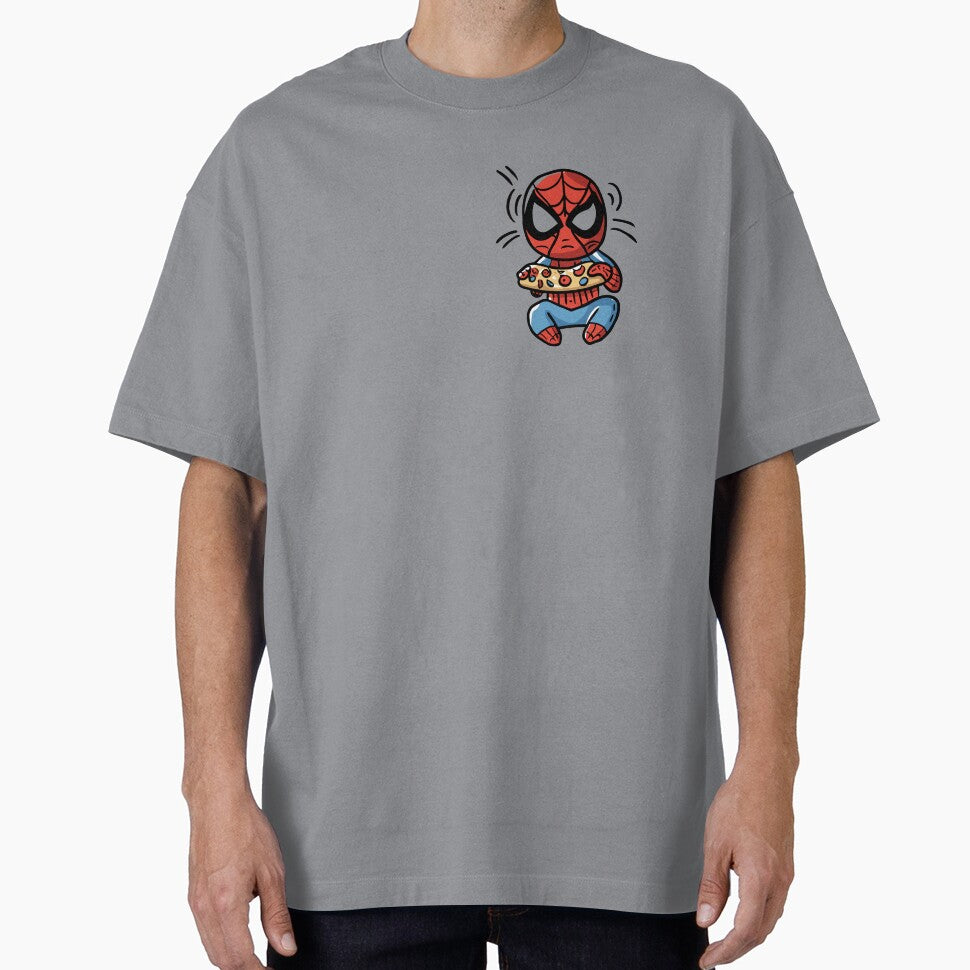Baby Spidey Munching Pizza - Trendy Hilarious Comic Spider Art Eating Food Meme Cartoon Costume