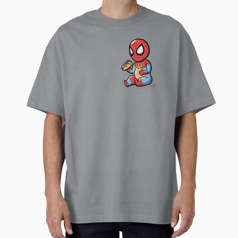 Baby Spider Spidey Munching a Hotdog - Trendy Hilarious Comic Spider Art Eating Food Meme Cartoon Costume
