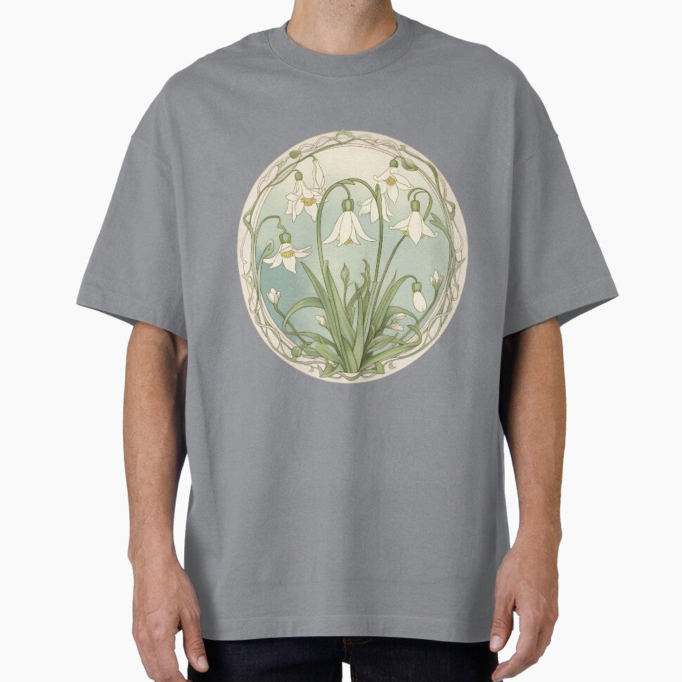 Art Nouveau Inspired Blooming Spring Snowdrops