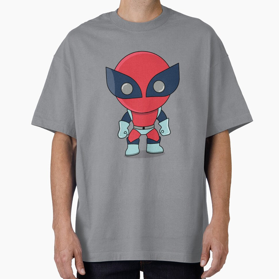 Cute Red Superhero Mascot Sticker | Chibi Comic Character | deadpool