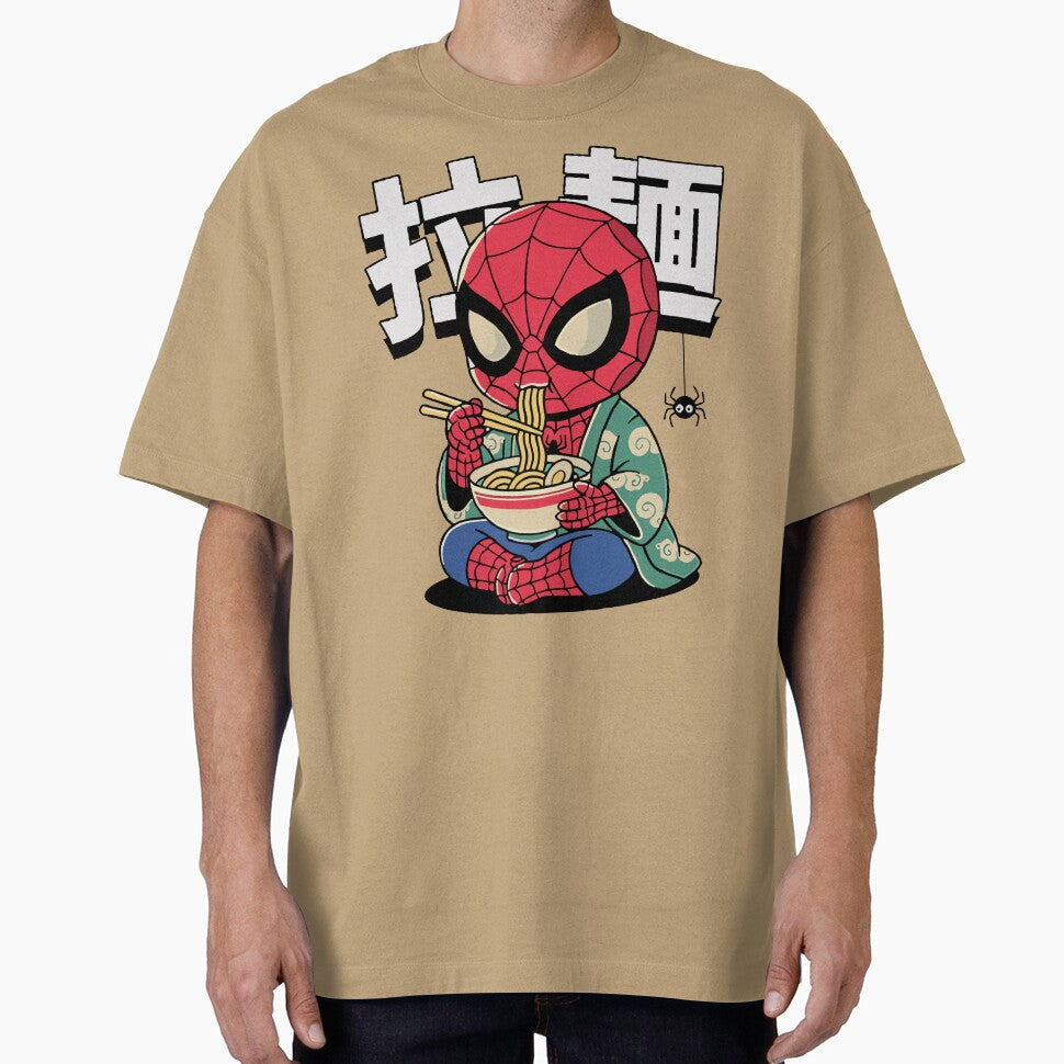 Spider-Man Eatingg Ramen Funny Japanese Style