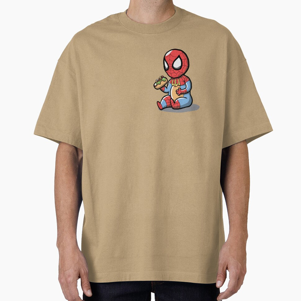 Baby Spider Spidey Munching a Hotdog - Trendy Hilarious Comic Spider Art Eating Food Meme Cartoon Costume