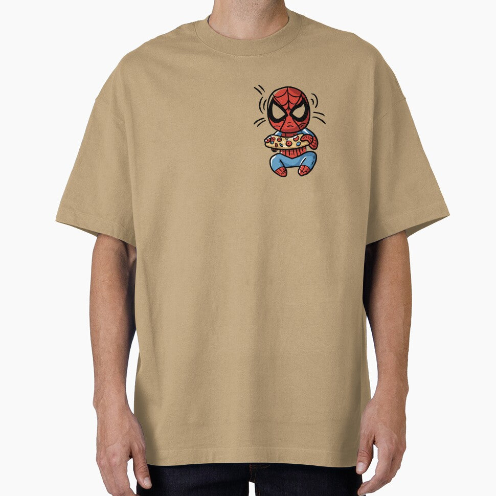 Baby Spidey Munching Pizza - Trendy Hilarious Comic Spider Art Eating Food Meme Cartoon Costume