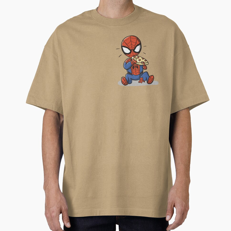 Baby Spidey Munching Pizza - Trendy Hilarious Comic Spider Art Eating Food Meme Cartoon Costume