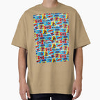 A Fun and Colorful Pattern Featuring Iconic Superheroe Spiderman and Action Phrases in Bright Comic Book Style