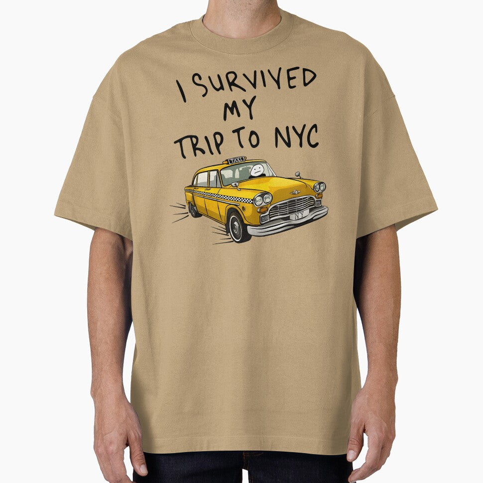 I Survived My Trip To NYC Funny New York Yellow Taxi Meme Graphic T-Shirt