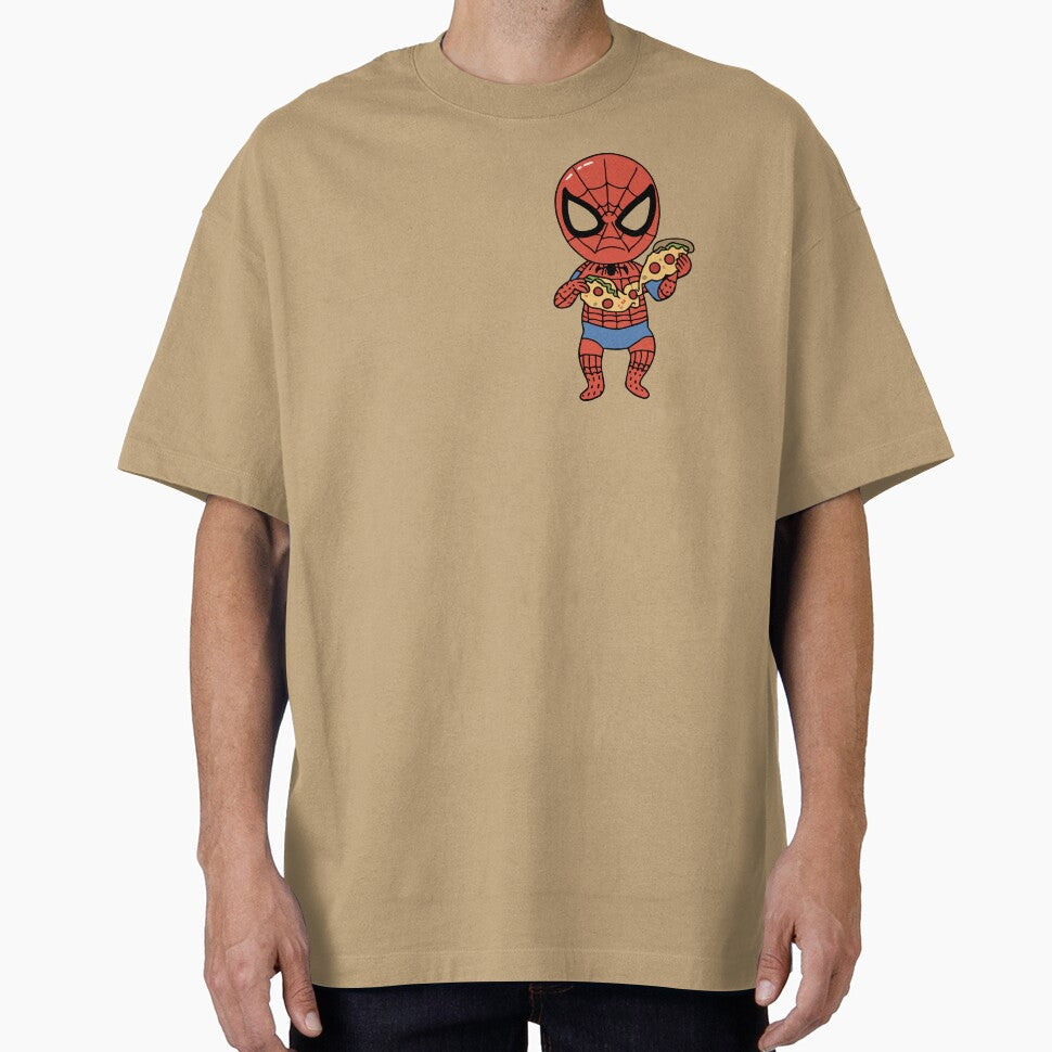 Baby Spidey Munching Pizza - Trendy Hilarious Comic Spider Art Eating Food Meme Cartoon Costume