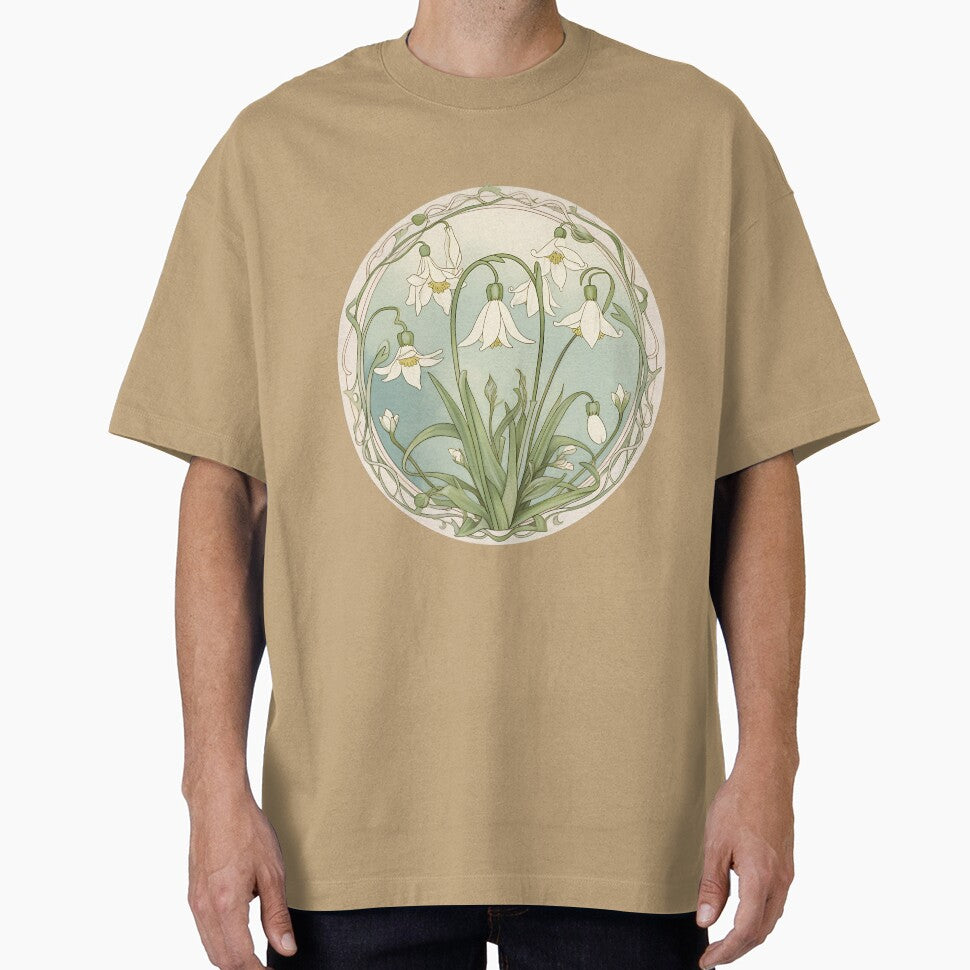 Art Nouveau Inspired Blooming Spring Snowdrops