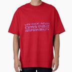 "With Great Power Comes Great Responsibilty" Inspirational Quote Pink Triangular Mosaic Design