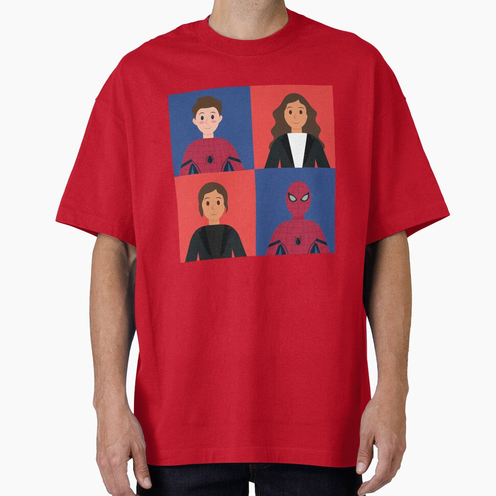 Minimalist Web Hero & Best Friend Portrait | Comic Inspired Vector Art | Flat Character Collection | spiderman