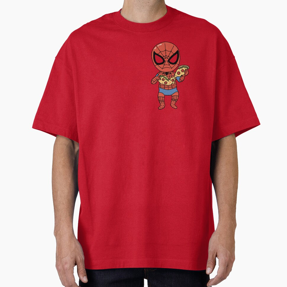 Baby Spidey Munching Pizza - Trendy Hilarious Comic Spider Art Eating Food Meme Cartoon Costume