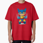 Cute Chibi Wolverine Superhero Cartoon Sticker | Adorable Comic Hero Vector Art