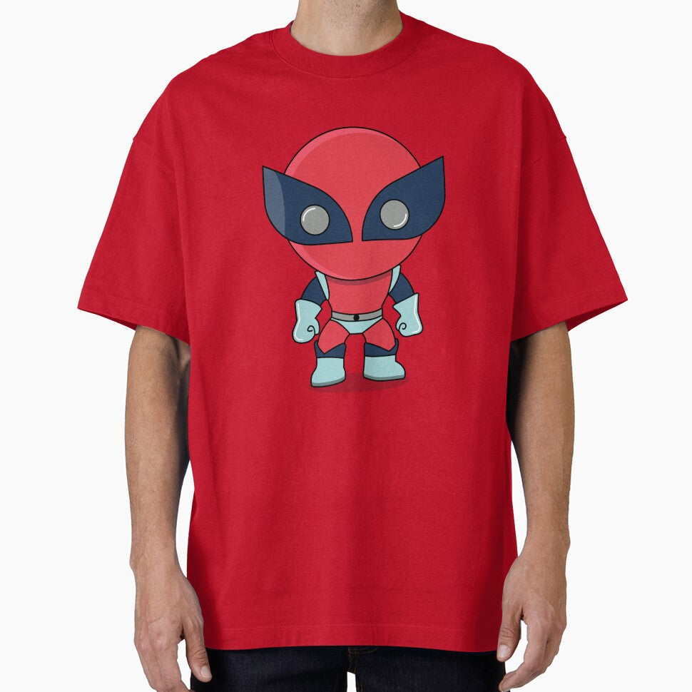 Cute Red Superhero Mascot Sticker | Chibi Comic Character | deadpool