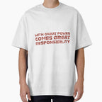 "With Great Power Comes Great Responsibilty" Inspirational Quote Red Triangular Mosaic Design