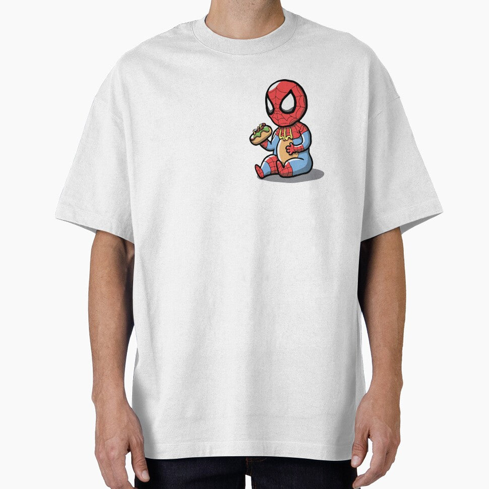 Baby Spider Spidey Munching a Hotdog - Trendy Hilarious Comic Spider Art Eating Food Meme Cartoon Costume