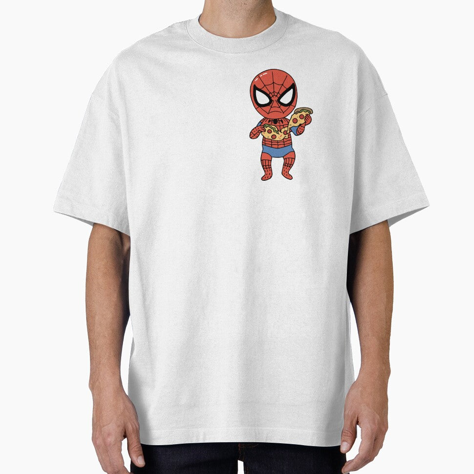 Baby Spidey Munching Pizza - Trendy Hilarious Comic Spider Art Eating Food Meme Cartoon Costume