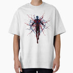 Red and Blue Energy Burst Armored Warrior