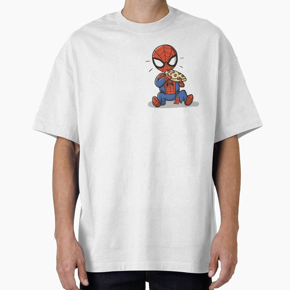 Baby Spidey Munching Pizza - Trendy Hilarious Comic Spider Art Eating Food Meme Cartoon Costume