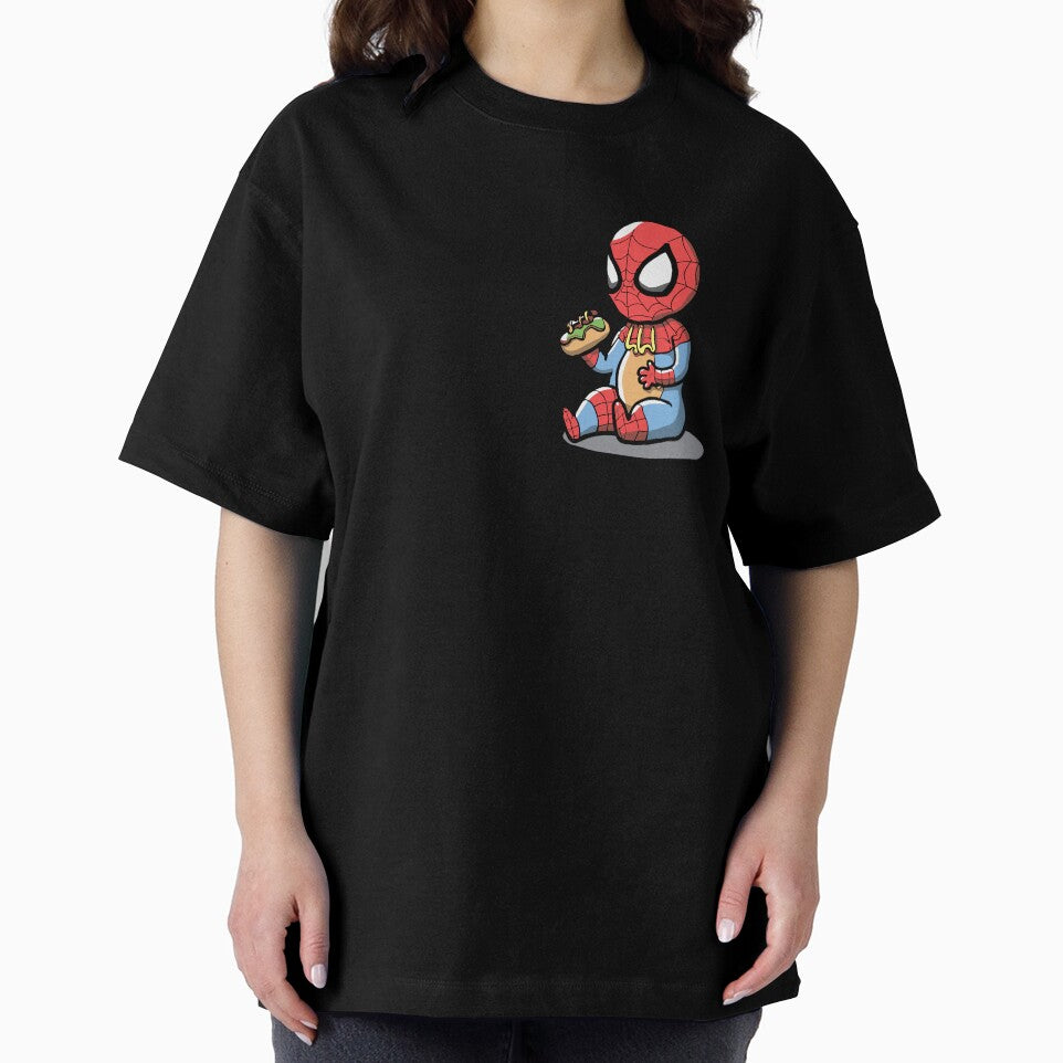 Baby Spider Spidey Munching a Hotdog - Trendy Hilarious Comic Spider Art Eating Food Meme Cartoon Costume