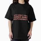 "With Great Power Comes Great Responsibilty" Inspirational Quote Red Triangular Mosaic Design