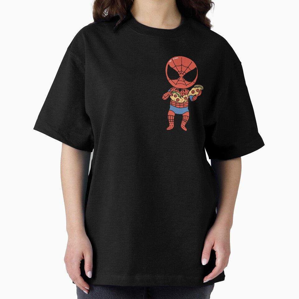 Baby Spidey Munching Pizza - Trendy Hilarious Comic Spider Art Eating Food Meme Cartoon Costume