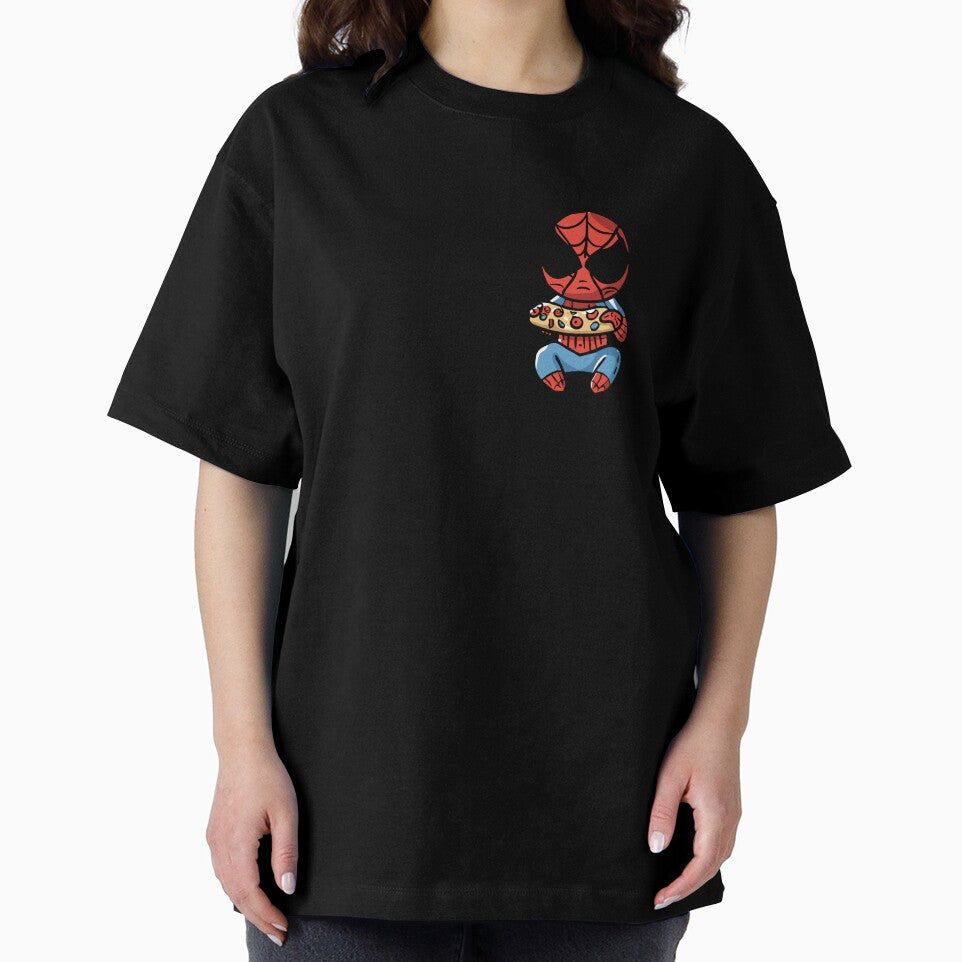 Baby Spidey Munching Pizza - Trendy Hilarious Comic Spider Art Eating Food Meme Cartoon Costume